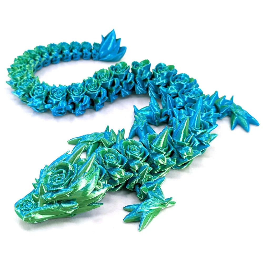 3D Printed Rose Dragon Crystal Dragon Full Body Joints That Can Move Home Furnishings and Decorations Collecting Creative Toys