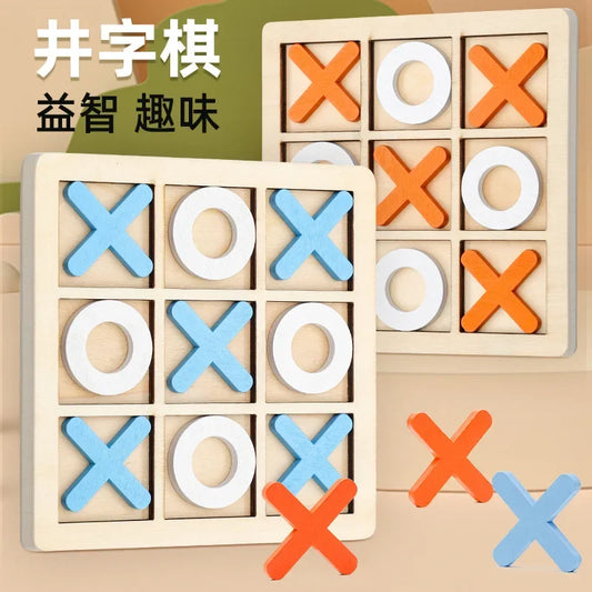 Children's Logical Thinking Mental Board Game Parent-child Early Education XO Chess Puzzle Toddler Toys Wooden