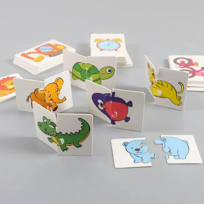 32 Pcs Enlightenment Card Matching Puzzle Early Education Cartoon Pattern Cognitive Boys and Girls Toys