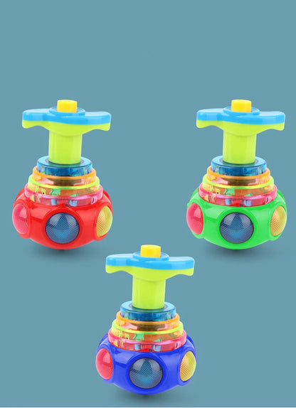 1 PCs Random Color Luminous Music Rotating Gyroscope Outdoor Toys Colorful Lights Luminous Toys Notes