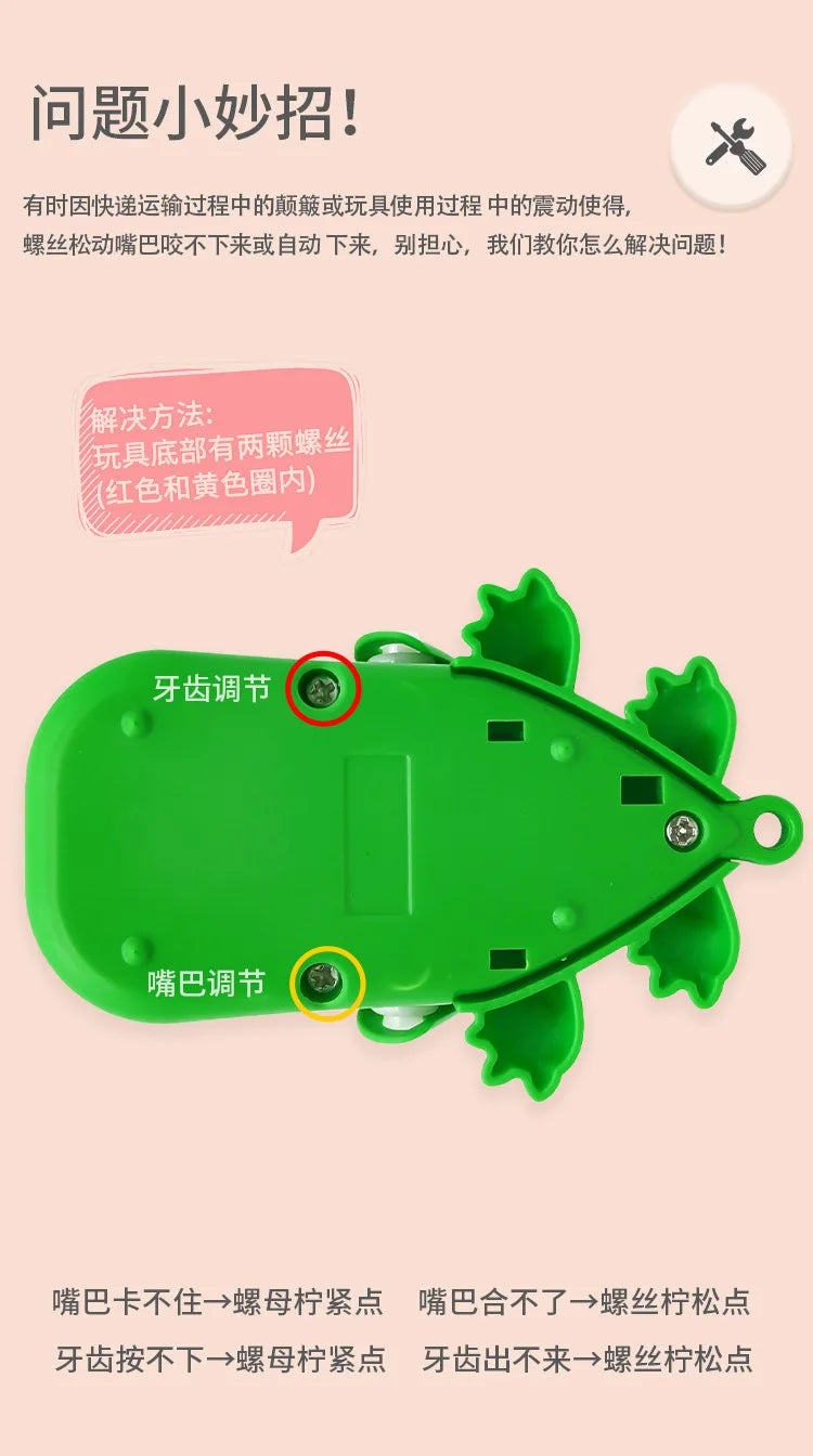 1 Pc Crocodile Teeth Dentist Game ABS Crocodile Biting Finger Game Family Tabletop Party Toy Funny Toy with Keychain for Kids