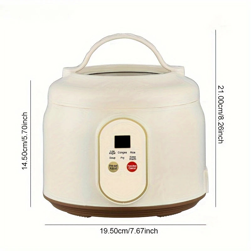 1.8L Electric Rice Cooker Portable MultiCooker Household Rice Pot Non-Stick Smart Low Sugar Cooking Machine for Kitchen and Home