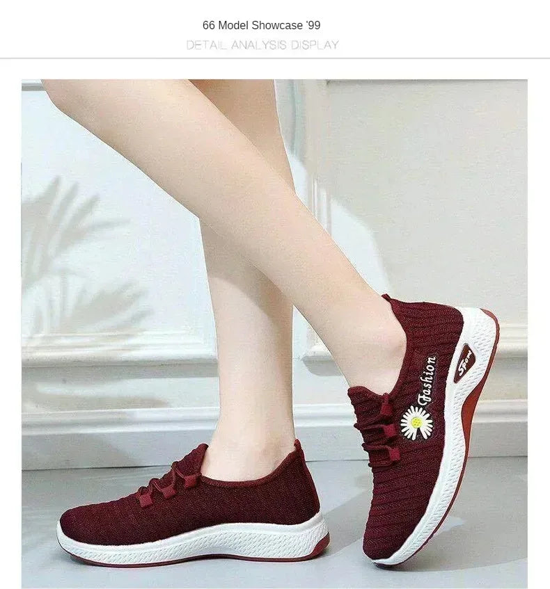 Women's Shoes Autumn New Style True Fly Weaving Old Beijing Cloth Shoes Little Daisy Women's Casual Sports Shoes Walking Shoes