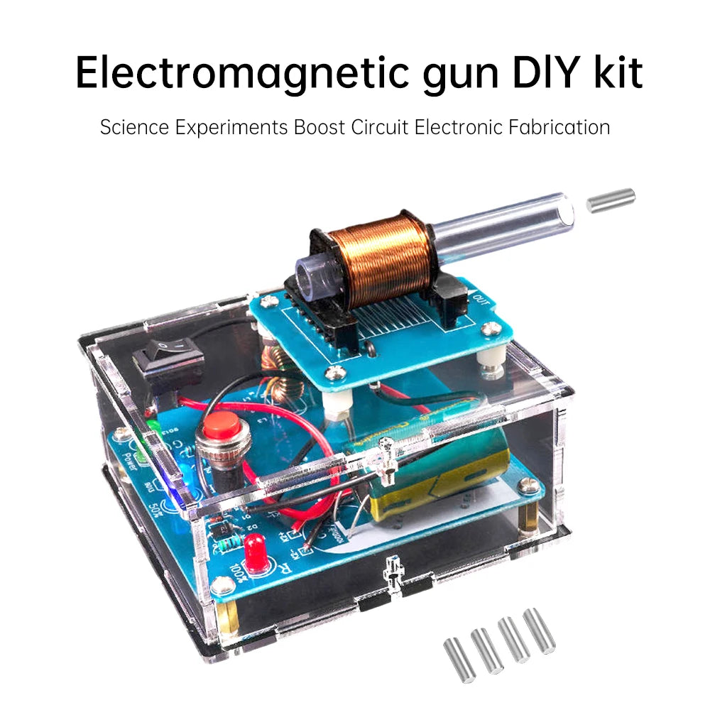 Electric Magnetic Transmitter DIY Electronics Kit Shooting Game Mini Voltage Converter Module Soldering Projects for STEM Learn