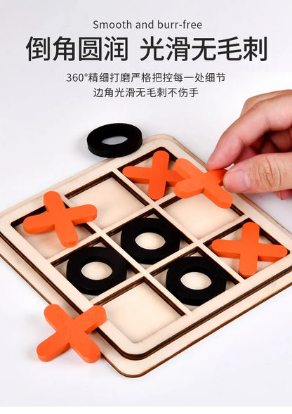 Children's Logical Thinking Mental Board Game Parent-child Early Education XO Chess Puzzle Toddler Toys Wooden