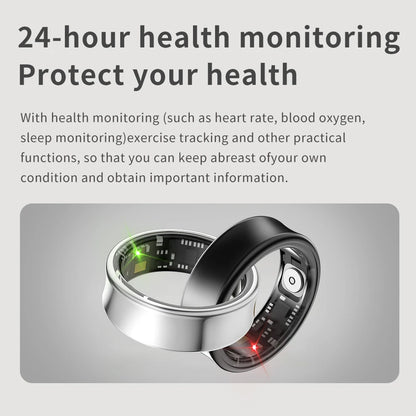 SR05 Smart Ring Health Monitor Waterproof Bluetooth5.1 Heart Rate Blood Oxygen Stress Sleep Monitoring Smart Rings for Men Women