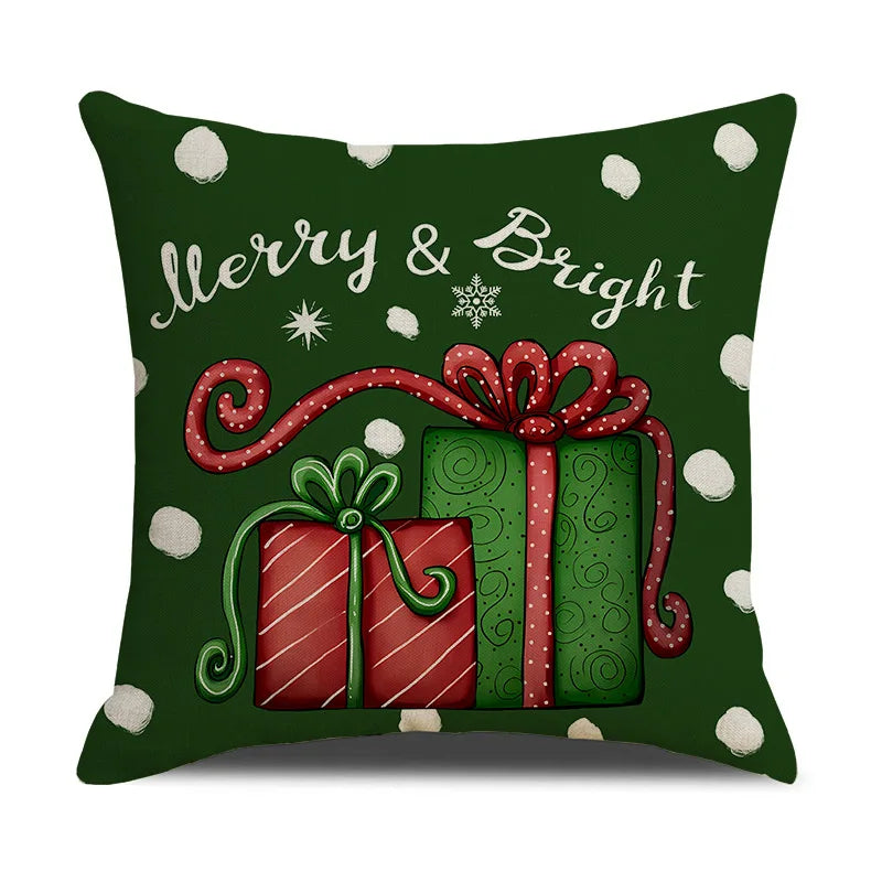 4Pcs Christmas  Decorations Pillow Covers 18x18inch, Cushion Cover Sofa Square Throw Pillow Cases Decorations Home Decor Party