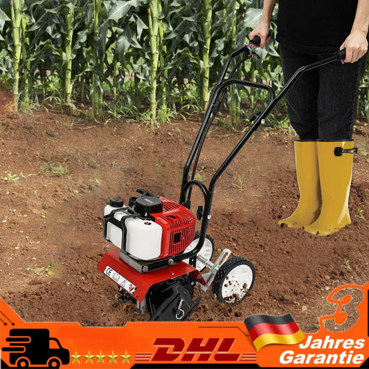 Multi-function Gas Power Tiller Cultivator Rototiller 52CC 2 Stroke Single-Cylinder 6500rpm Agricultural Tilling Tool