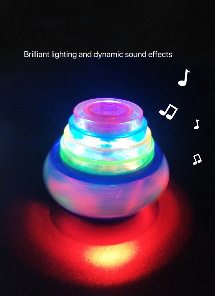 1 PCs Random Color Luminous Music Rotating Gyroscope Outdoor Toys Colorful Lights Luminous Toys Notes