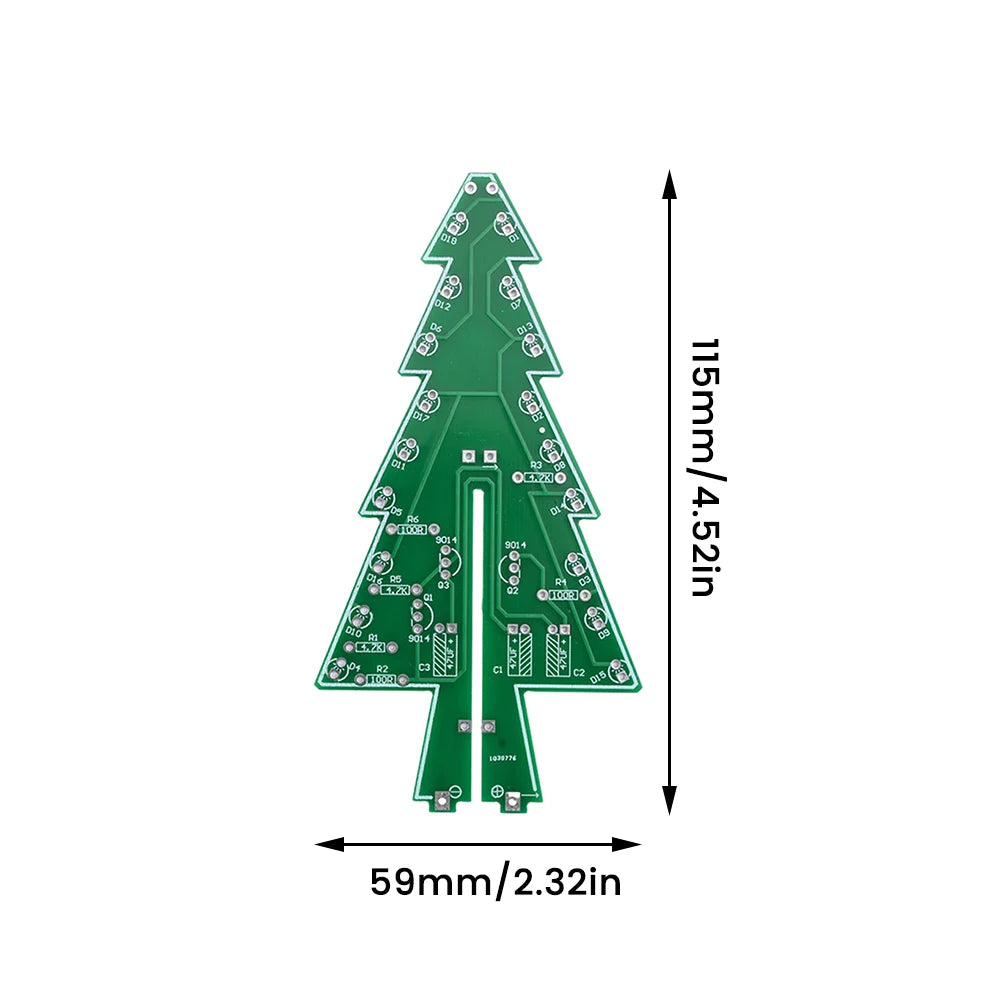 Xmas Tree DIY Kits RGB LED Flashing Tree DIY Kits Electronics Soldering Colorful 3D for Soldering Practice Learning