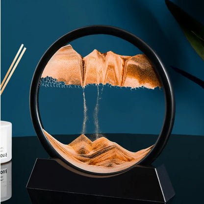 3D Moving Sand Art Nordic Creative Oranment Liquid Hourglass Flowing Sand Sandscape Round Quicksand Painting Home Decor Gifts