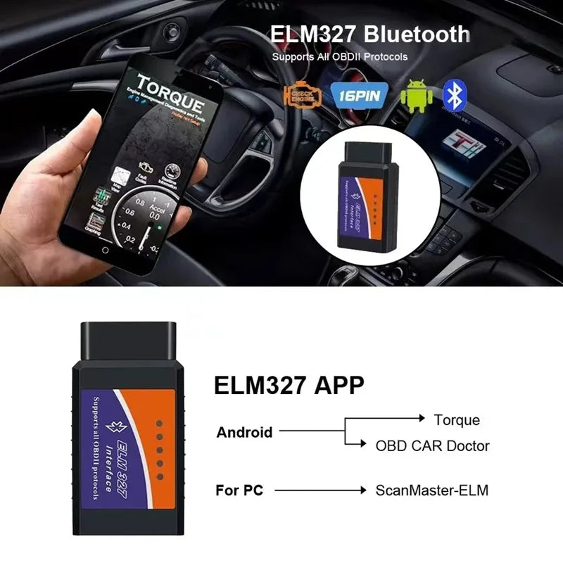 ELM327 V2.1 OBD2 Scanner Bluetooth Car Diagnostic Tool For Android /IOS Code Reader Automotive Fault Detector