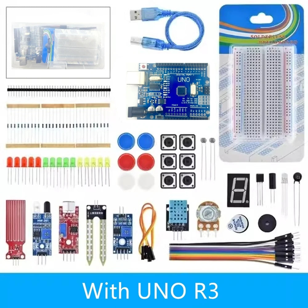 400 Tie-points Breadboard DIY Project Starter Kit For Arduino UNO R3 Kit Electronic DIY Kit Electronic Component Set With Box