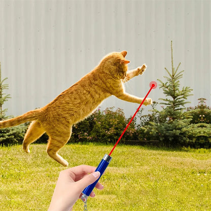 Mini Cat Dog Fun 4mW Pointer Red Light Laser LED Training Torch Pet Toys Pen 2-In-1 Cat Pet Toy Red Laser Light LED Pointer