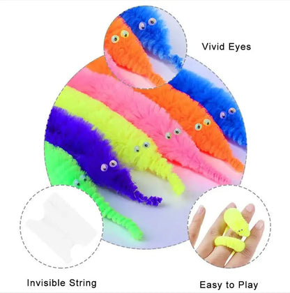 New Funny Worm Magic Props Toys for Children Kids Beginners Wiggly Invisible String Worm Party Games Trick Toys Worm on A String