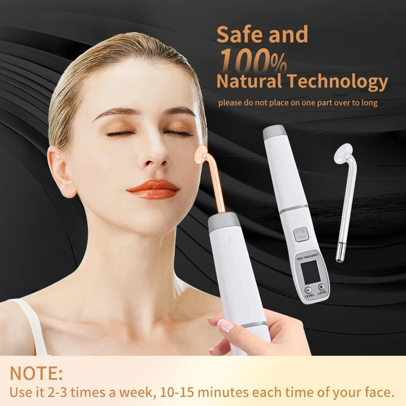 4IN1 high frequency glass electric rod facial massage acne removing eye bags tender skin beauty tool skin care Permanent Beauty