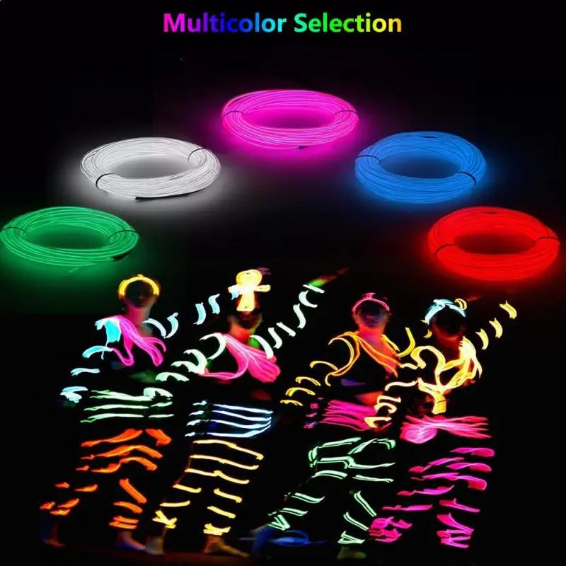 New Car Environment El Wire LED USB Flexible Neon Interior Lights Assembly RGB Light For Automotive Decoration Lighting Accessor