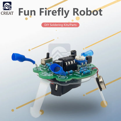 Electronic Soldering Simulated Firefly Flashing Robot DIY Kit LED Breathing Light Photosensitive Sensor Mobile Robot Part