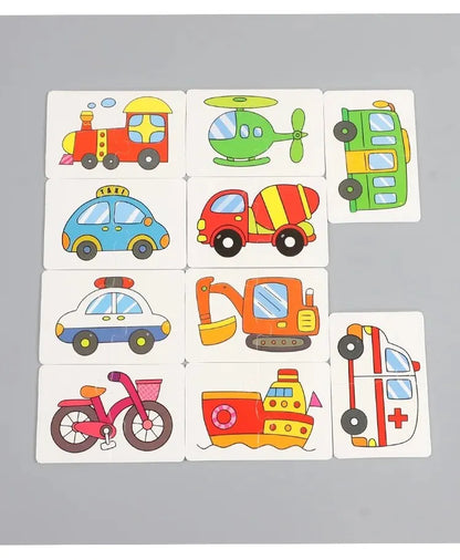 32 Pcs Enlightenment Card Matching Puzzle Early Education Cartoon Pattern Cognitive Boys and Girls Toys