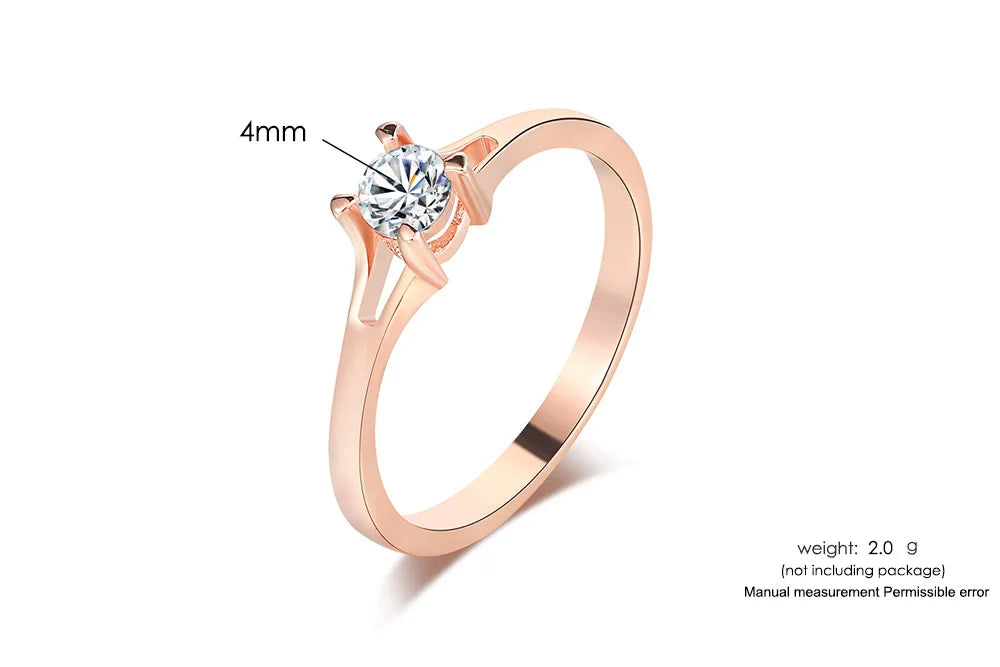 Classic Wedding Rings For Women Forever Simple Six Claws Zirconia Fashion Solitaire Engagement Marriage Gift Ring Jewelry