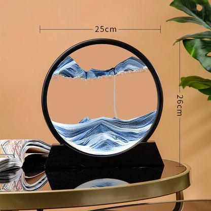 3D Moving Sand Art Nordic Creative Oranment Liquid Hourglass Flowing Sand Sandscape Round Quicksand Painting Home Decor Gifts