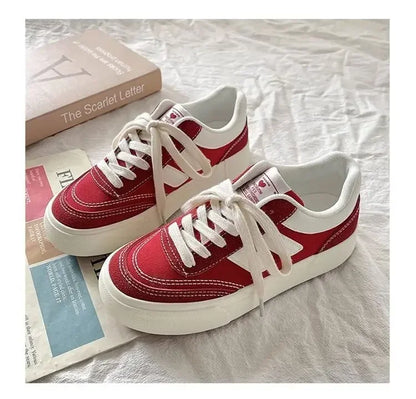 Thick-soled canvas shoes for women 2024 spring and autumn new niche original retro all-match sneakers Hong Kong style